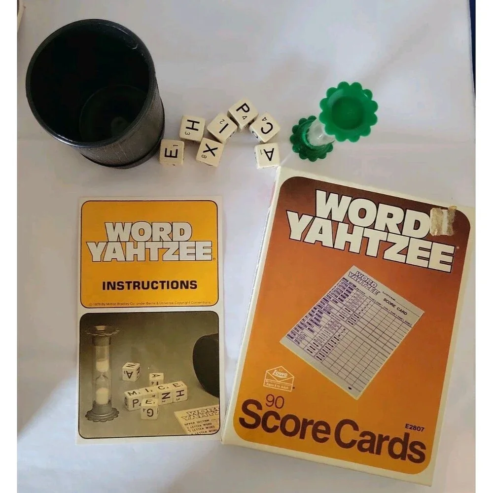 Word Yahtzee Milton Bradley E. S. Lowe Complete Partial Scorepad 1978